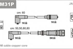 Комплект высоковольтных проводов для моделей: SEAT (CORDOBA), VOLKSWAGEN (GOLF,GOLF)