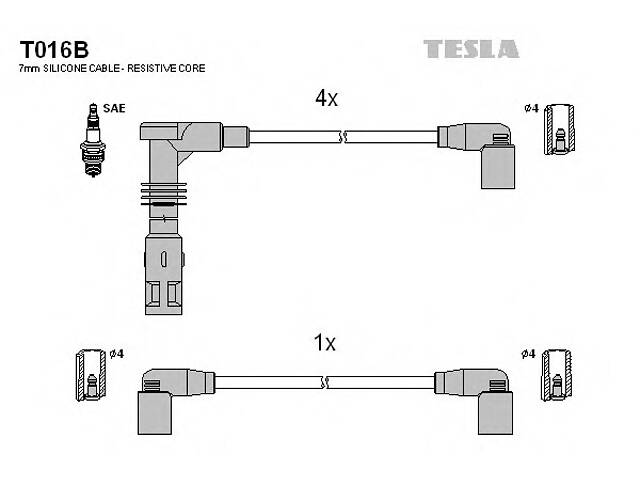 Комплект высоковольтных проводов для моделей: SEAT (CORDOBA, TOLEDO,IBIZA), VOLKSWAGEN (GOLF)