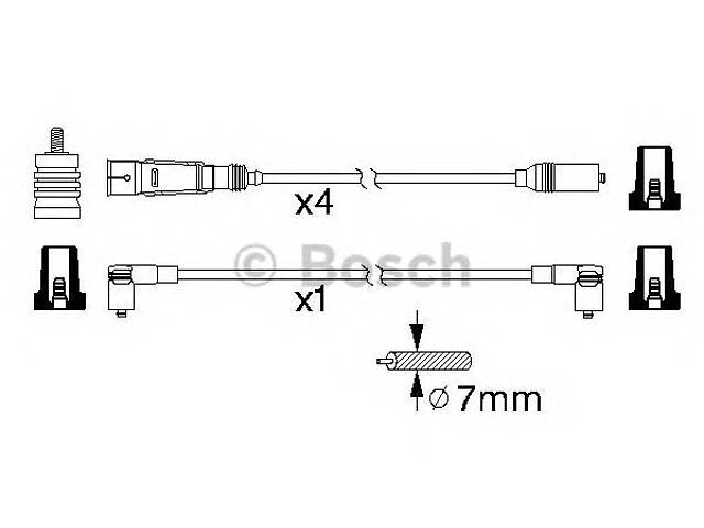 Комплект высоковольтных проводов для моделей: SEAT (CORDOBA, TOLEDO,IBIZA,INCA,CORDOBA), VOLKSWAGEN (SANTANA,SCIROCCO,P