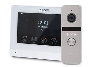 Комплект Wi-Fi відеодомофона 7' BCOM BD-760FHD/T White з підтримкою Tuya Smart + BT-400FHD Silver