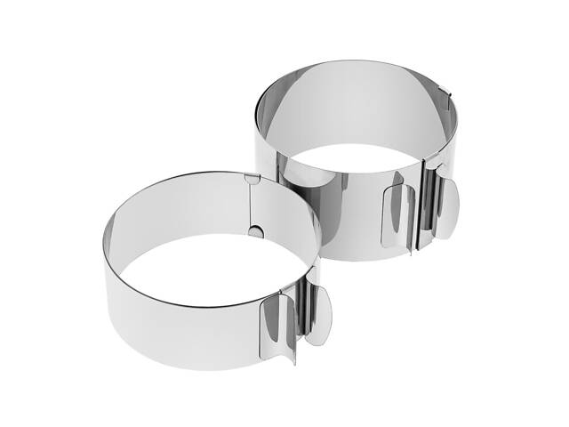 Комплект з 2 розсувних форм кільце для випікання збирання бенто-тортів та викладки салатів 12-20 см H 5 та 6.5 см - Фото 6