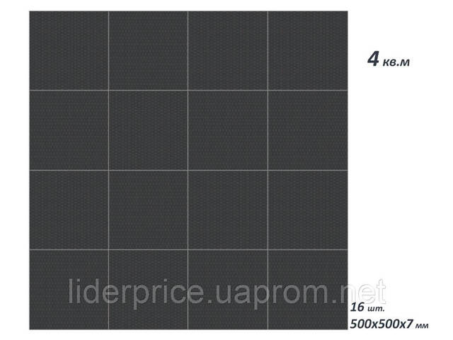 Комплект захисного покриття з литої гуми під лаву, штангу, гантелі, 2х2м - Фото 1