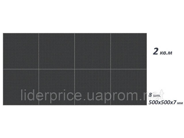 Комплект захисного покриття з литої гуми під лаву, штангу, гантелі, 1х2м - Фото 1