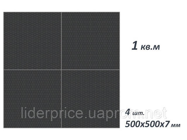 Комплект захисного покриття з литої гуми під лаву, штангу, гантелі, 1х1 м - Фото 1