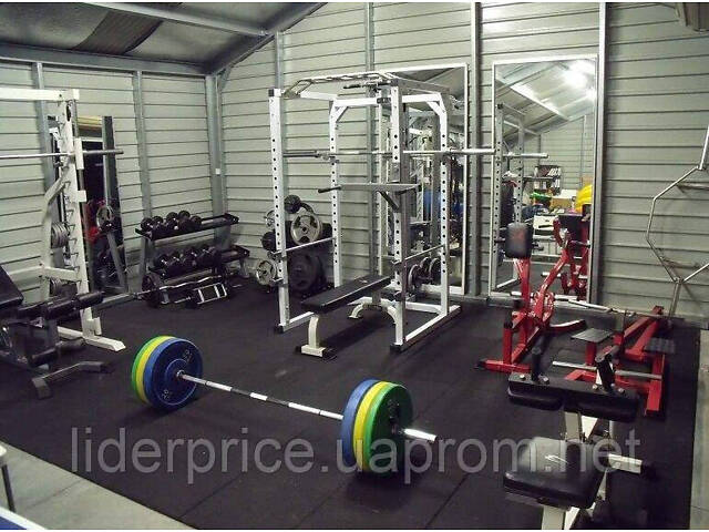 Комплект захисного покриття з литої гуми під лаву, штангу, гантелі, 1х2м - Фото 3