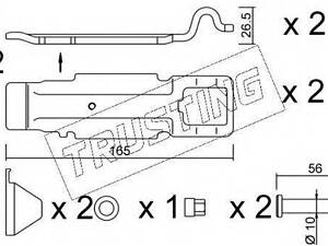 Комплектуючі, колодки дискового гальма TRUSTING KIT016