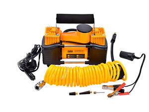 Компрессор автомобильный двухпоршневой СИЛА, 85л/мин, 10Атм в пластиковом кейсе 900410-IS