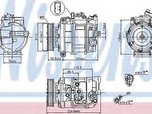 Компресор CAYENNE(02-)3.0 V6 TDi(+)[OE 7L6820803T] NISSENS 89091 на AUDI Q7 (4L)