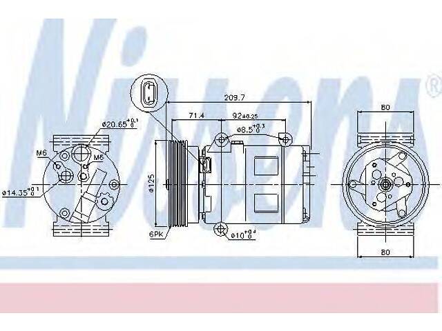 Компресор кондицiонера NISSENS 89072 на RENAULT MEGANE II седан (LM0/1_)