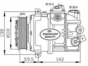 Компресор кондиціонера NRF 32147 на VW PASSAT (362)