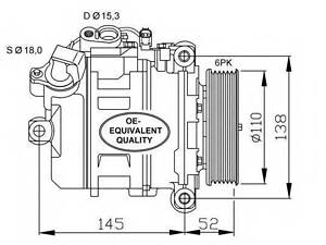 Компресор кондиціонера NRF 32435 на BMW 6 (E63)