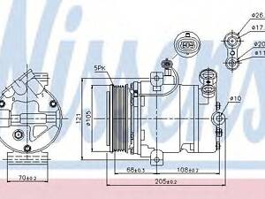 компрессор кондиционера OPEL ASTRA G 98- (Nissens) NISSENS 89024 на OPEL MERIVA