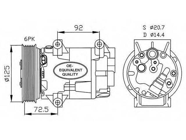 Компрессор кондиционера RENAULT Scenic 1.5D 03- (производство NRF) NRF 32208 на RENAULT MEGANE Scenic (JA0/1_) - Фото 1