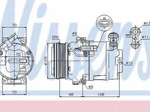 Компресор OP ASTRA H(04-)1.2 i 16V(+)[OE 13124749] NISSENS 89050 на OPEL ASTRA H универсал (L35)