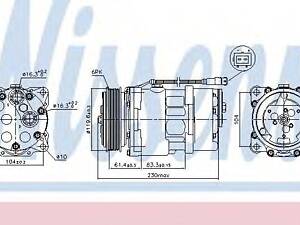 Компресор PT 206(98-)1.9 D(+)[OE 6453L5] NISSENS 89055 на PEUGEOT 605 седан (6B)