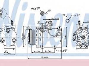 Компресор SZ SWIFT(05-)1.3 i 16V(+)[OE 9520062JA0] NISSENS 89349 на SUZUKI SX4 седан (GY)