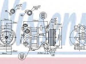 Компресор VOLVO S80(06-)2.0 D(+)[OE 1561005] NISSENS 89350 на VOLVO S80 II седан (AS)