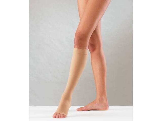 Компрессионные гольфы с открытым носком Sanyleg Т41 2 класс XS бежевые - Фото 1