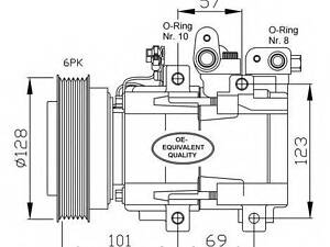 Компрессор, кондиционер NRF 32204 на HYUNDAI SONATA Mk III (EF)