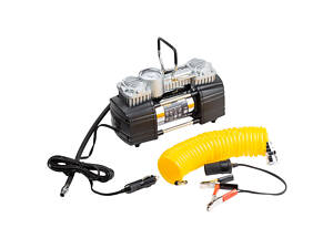 Автомобільний компресор 12В 300Вт 25А 60л/хв 10бар сумка перехідник на клеми SIGMA (6170281)