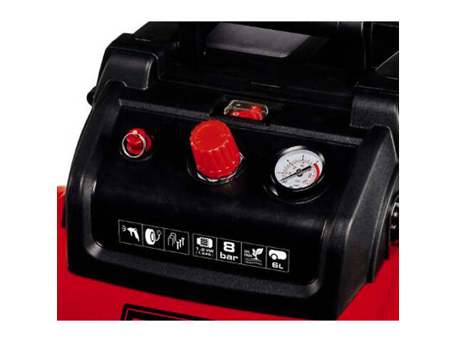 Компресор Einhell безмасляний TC-AC 190/6/8 OF, 1200Вт, 6л, 190л/хв, 8бар, 8.9кг (4020655) - Фото 4