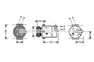 Компрессор кондиционера для моделей: CHEVROLET (VECTRA), OPEL (OMEGA,VECTRA,VECTRA,VECTRA,OMEGA,FRONTERA), SAAB (9-3),
