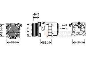 Компресор кондиціонера для моделей: CITROËN (BERLINGO, BERLINGO, XSARA, XSARA, XSARA, C5, C5, C8), FIAT (ULYSSE), LANCIA (PH