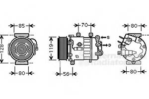 Компресор кондиціонера для моделей: CITROËN (C5, C5, C6, C5, C5), PEUGEOT (607,407,407,407)