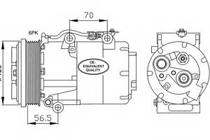 Компресор кондиціонера для моделей: FORD (FOCUS, FOCUS, FOCUS, C-MAX, KUGA), VOLVO (S40, V50, C70, C30)
