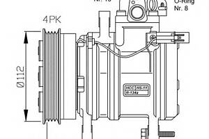 Компрессор кондиционера  для моделей: HYUNDAI (i10),  KIA (PICANTO)