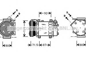 Компрессор кондиционера для моделей: NISSAN (KUBISTAR, KUBISTAR), RENAULT (MEGANE,KANGOO,CLIO,KANGOO,MEGANE,CLIO,THALIA