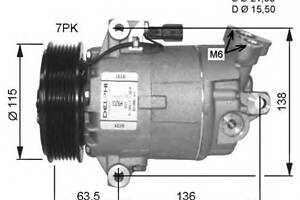 Компрессор кондиционера для моделей: NISSAN (QASHQAI, X-TRAIL)