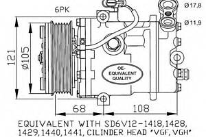 Компресор кондиціонера для моделей: OPEL (ASTRA, ASTRA, ASTRA, ZAFIRA, ASTRA, ASTRA, CORSA, ASTRA, CORSA, MERIVA), VAUXHALL (A