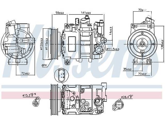 Компрессор кондиционера AUDI A6 C6 (4F2) / AUDI A7 (4GA, 4GF) 2004-2018 г.