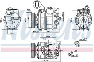 Компрессор кондиционера AUDI Q7 (4LB) / PORSCHE CAYENNE (92A) 2002-2018 г.