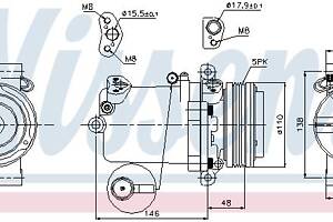 Компрессор кондиционера BMW 3 (E46) / BMW 5 (E39) / BMW X3 (E83) 1995-2011 г.