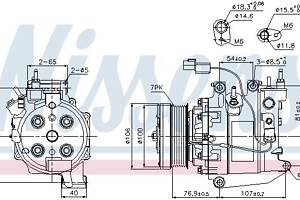 Компрессор кондиционера HONDA FR-V (BE) / HONDA CIVIC (FD, FA) 2004-2013 г.