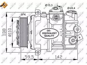 Компрессор кондиционера на A3, Alhambra, Altea, Caddy, Crafter, Eos, Fabia, Golf, Ibiza, Jetta, Leon, Multivan, New B...