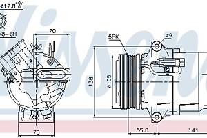 Компрессор кондиционера OPEL ASTRA G (T98) / OPEL ASTRA H (A04) 1998-2019 г.