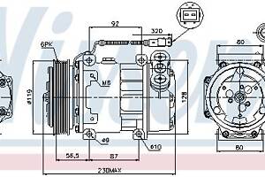 Компрессор кондиционера PEUGEOT 406 (8C) / CITROEN C5 (DC_) 1994-2014 г.