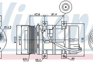 Компрессор кондиционера VOLVO S60 (384) / VOLVO S80 (184) 1995-2010 г.