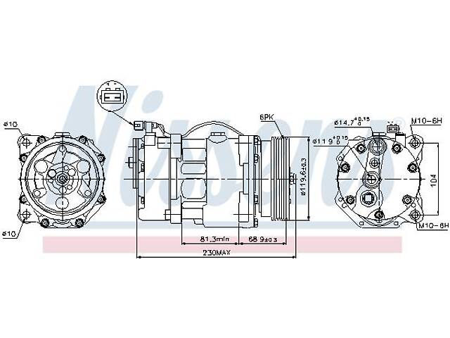 Компрессор кондиционера VW GOLF (1H1) / VW POLO (6V5) 1988-2010 г.