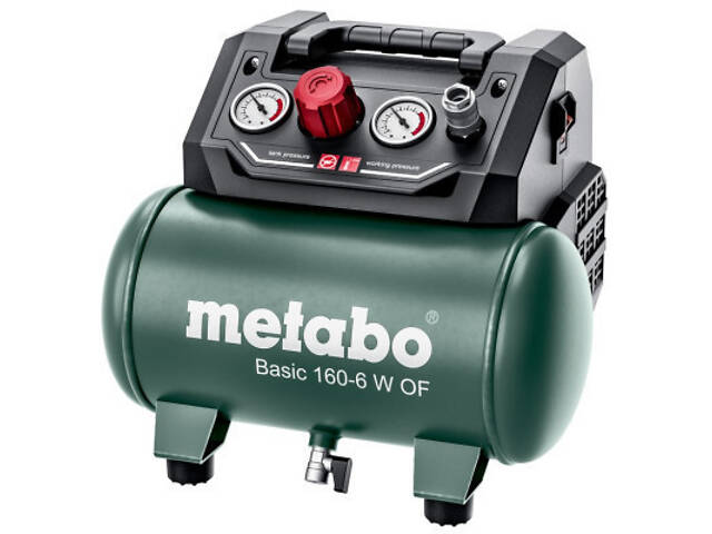 Компресор Metabo BASIC 160-6 W OF безмасляний, 900Вт, 6л, 160л/хв, 8бар. (601501000) - Фото 1