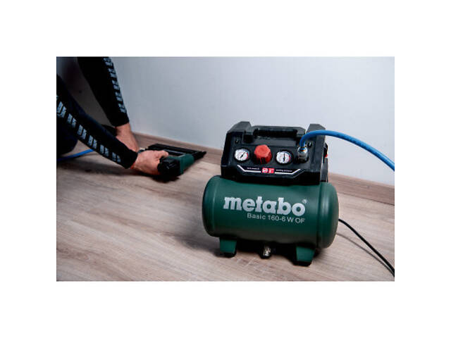 Компресор Metabo BASIC 160-6 W OF безмасляний, 900Вт, 6л, 160л/хв, 8бар. (601501000) - Фото 3