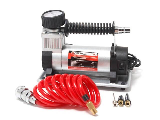 Компресор поршневий автомобільний з крученим шлангом F-94 'FORSAGE' (30л / хв, 12А) 12V - Фото 1