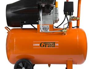 Компрессор V 2.2кВт 386л/мин 8бар 50л (2 крана) GRAD (7043935)