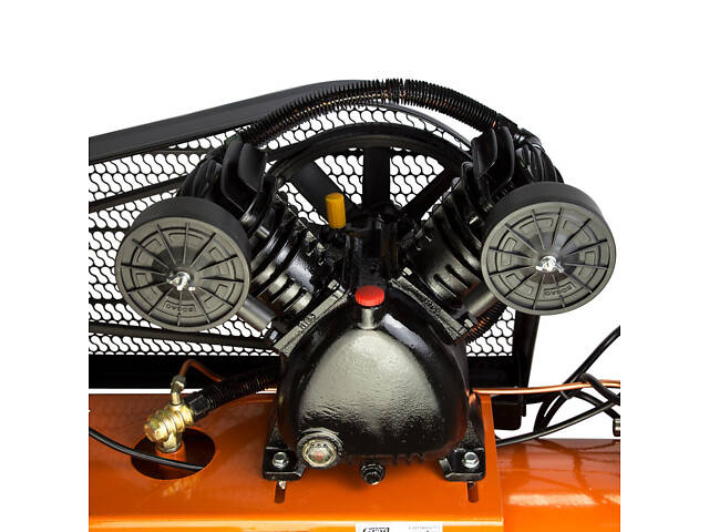 Компресор повітряний ремінний двоциліндровий Grad V 2.5 кВт 100л (2 крана) 7044185 - Фото 4