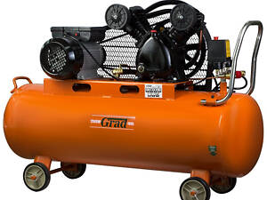 Компресор повітряний ремінний двоциліндровий Grad V 2.5 кВт 100л (2 крана) 7044185