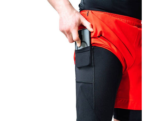 Компресійні шорти для RDX MMA T16 2-в-1 RED/BLACK-S - Фото 4