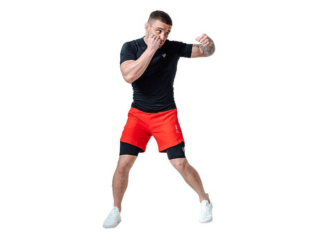 Компресійні шорти для RDX MMA T16 2-в-1 RED/BLACK-S - Фото 5